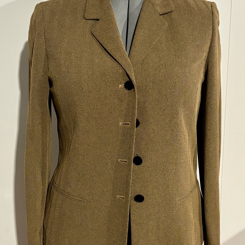 Liz Claiborne Tan Blazer with Notched Lapels